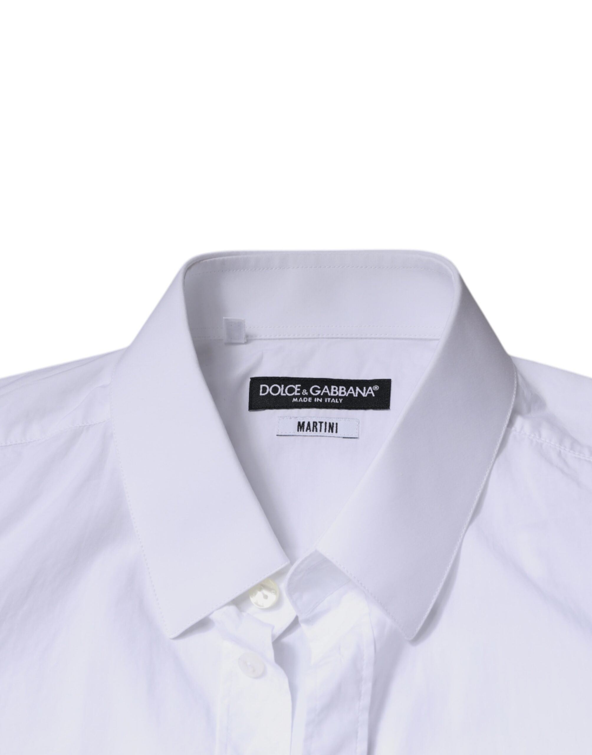 Dolce & Gabbana White Slim Fit MARTINI Men's Cotton Shirt